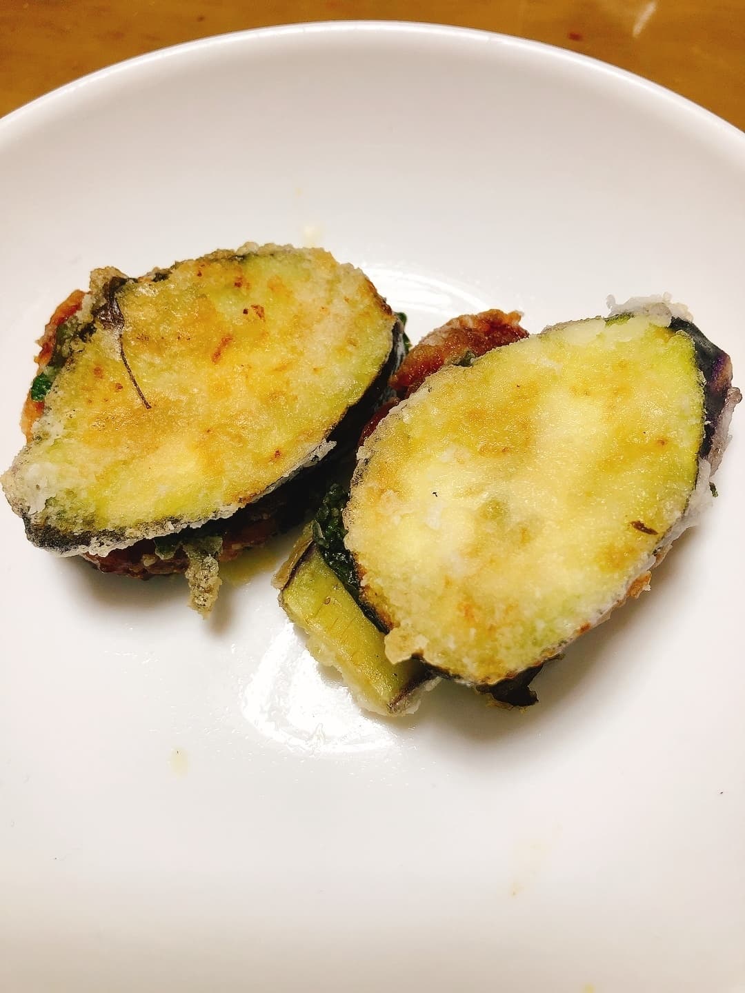 ナスとレンコンのはさみ焼きの完成写真