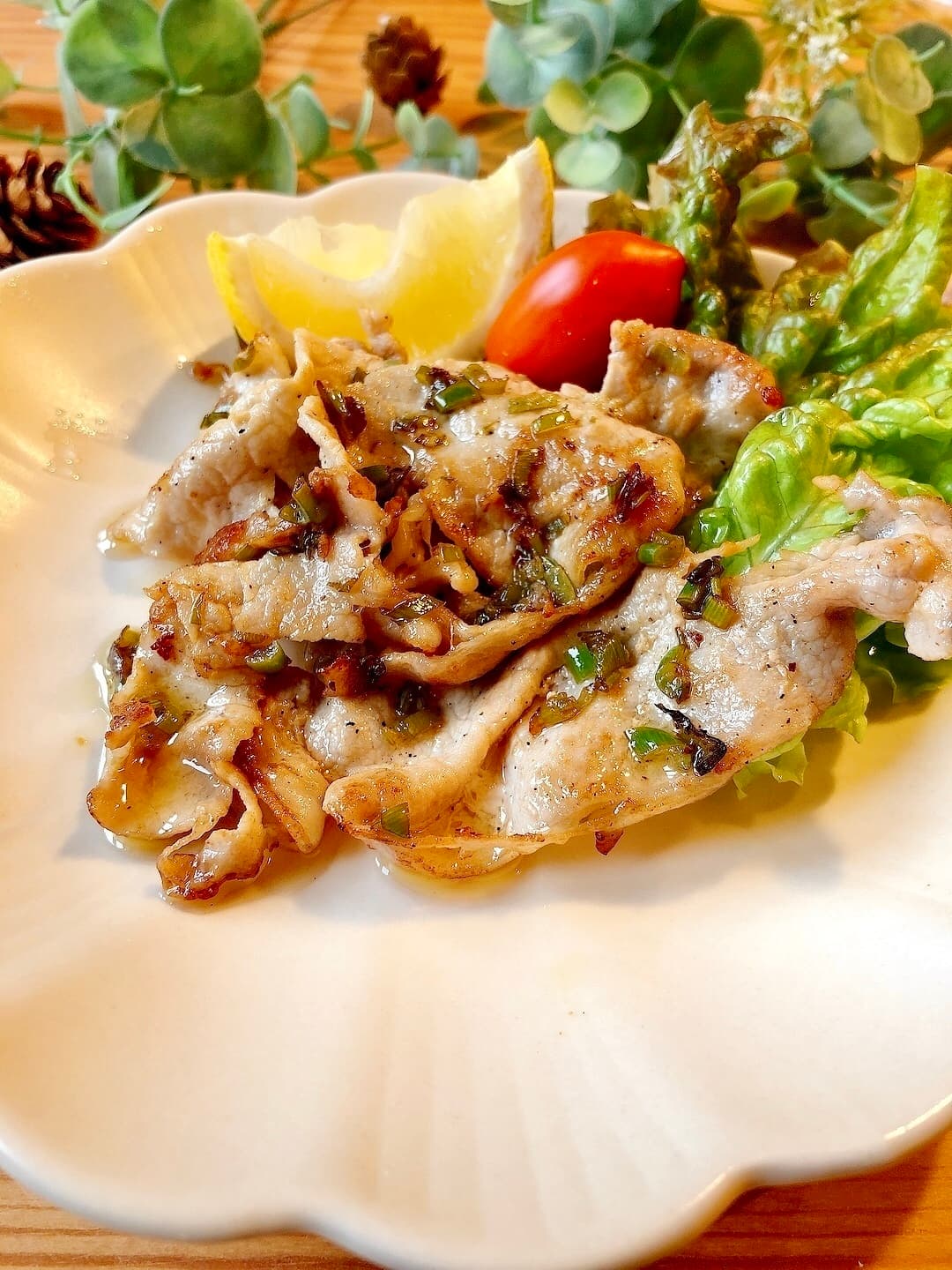 豚肉のネギ塩レモン焼きの完成写真