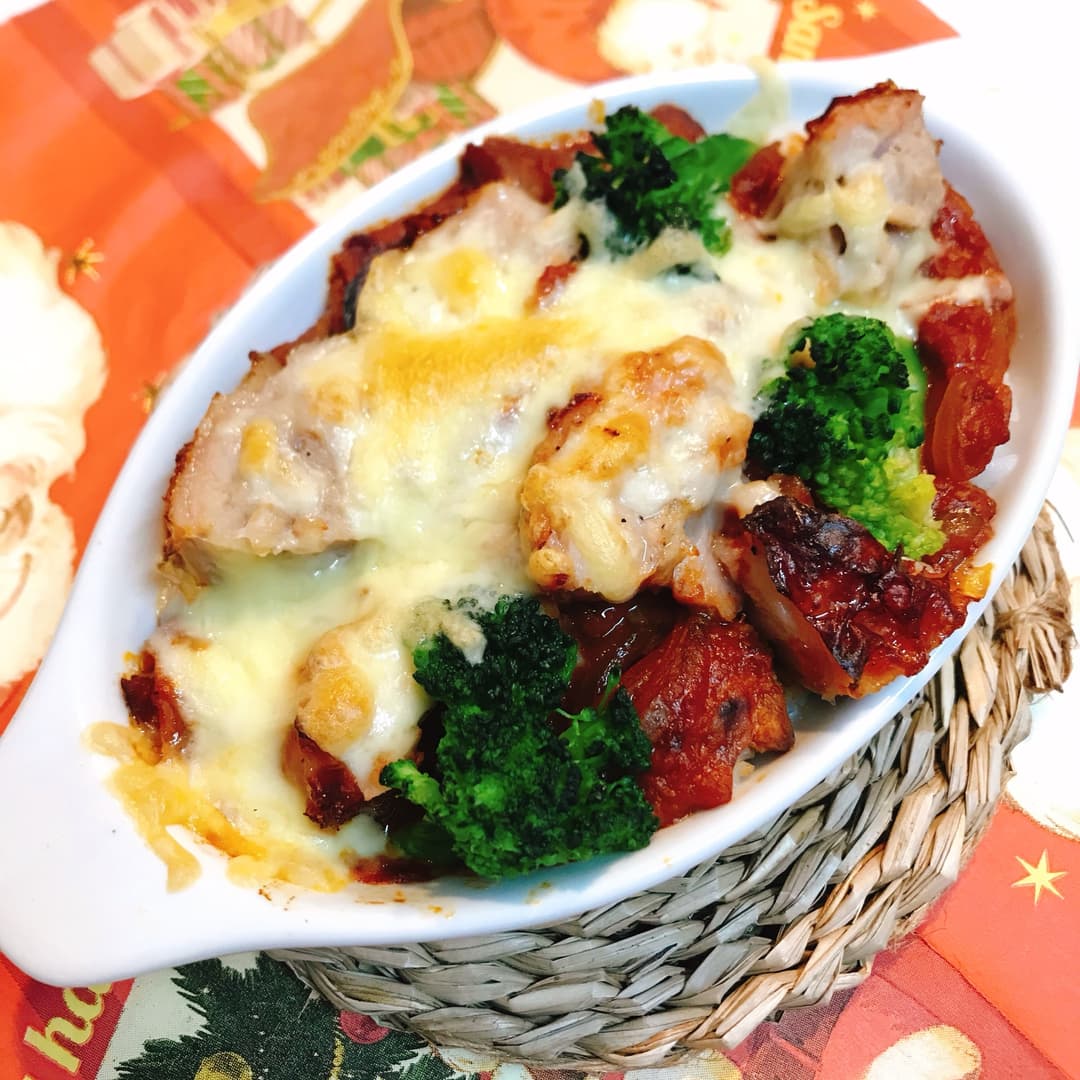 チキンステーキのカレードリアの完成写真