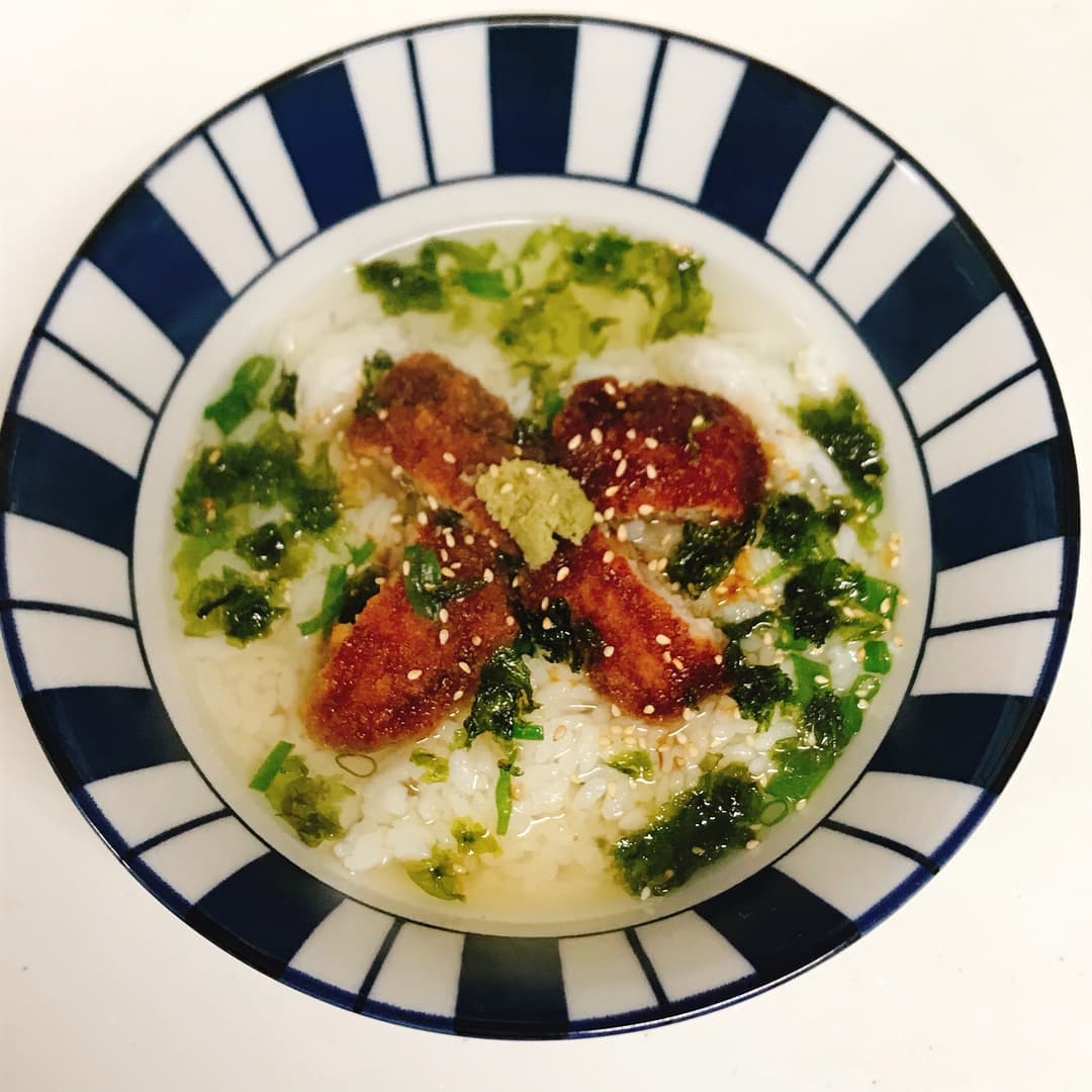みそカツのわさび茶漬けの完成写真
