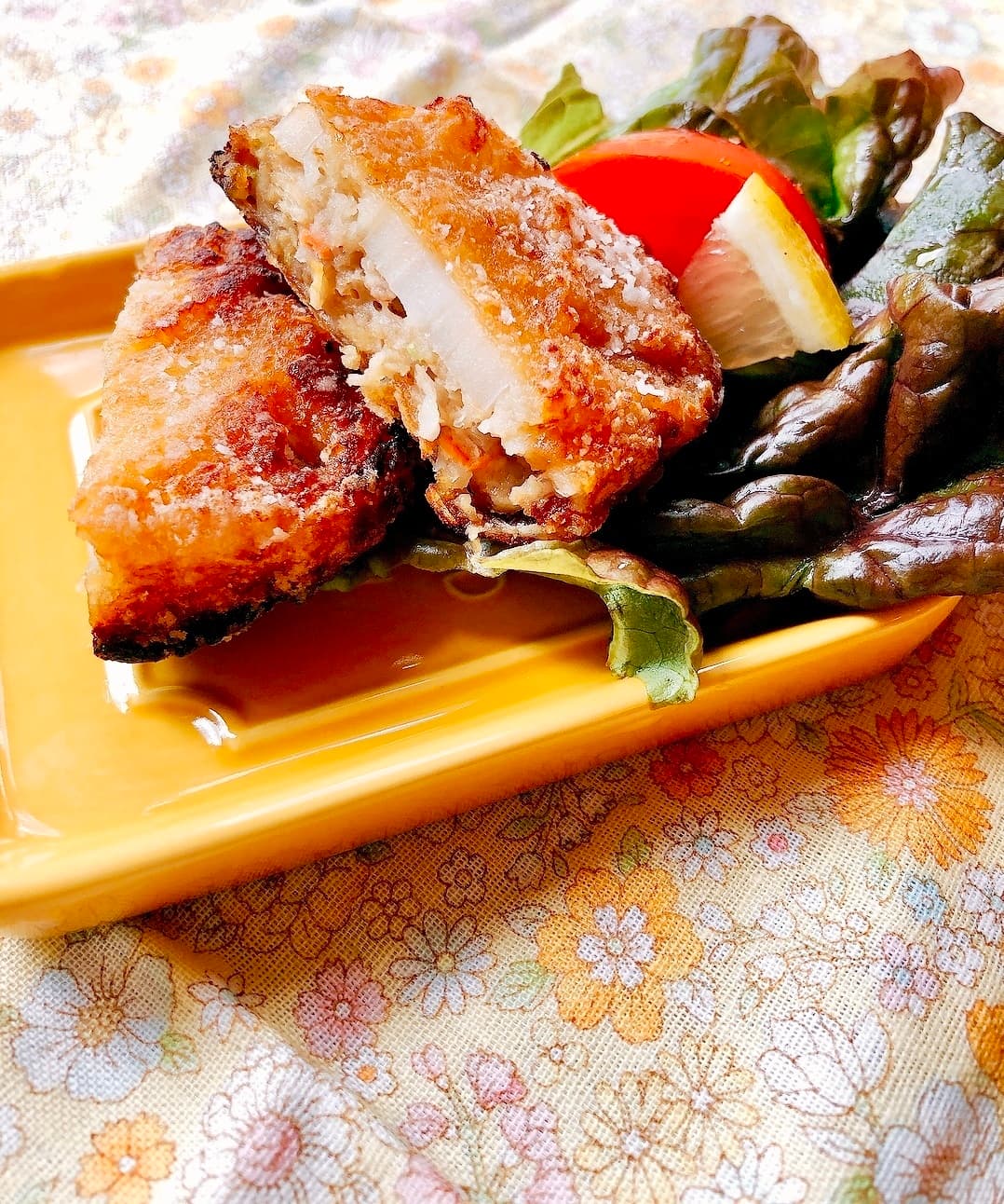 れんこんひき肉揚げの竜田揚げの完成写真