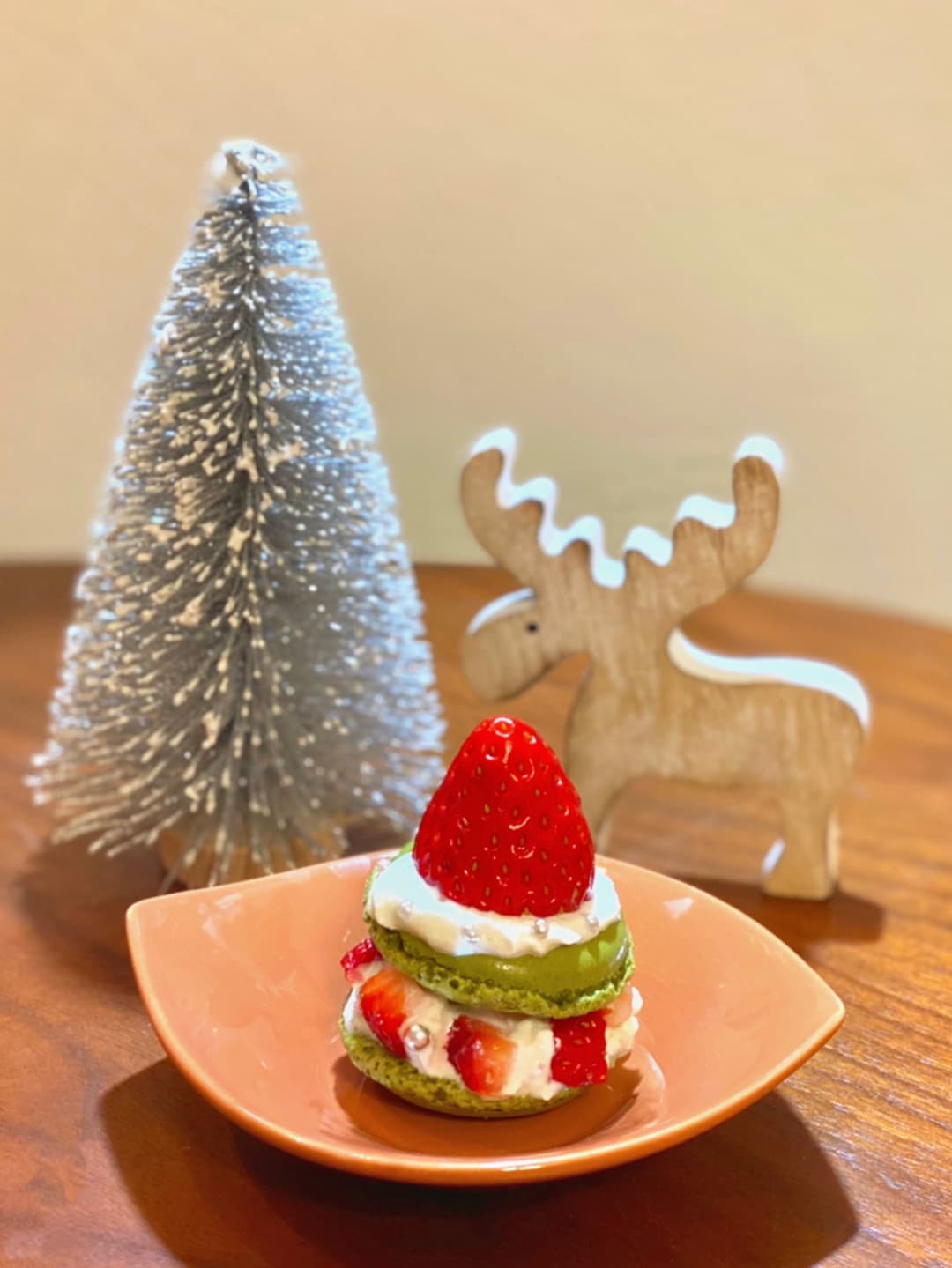 クリスマスツリーマカロンの完成写真