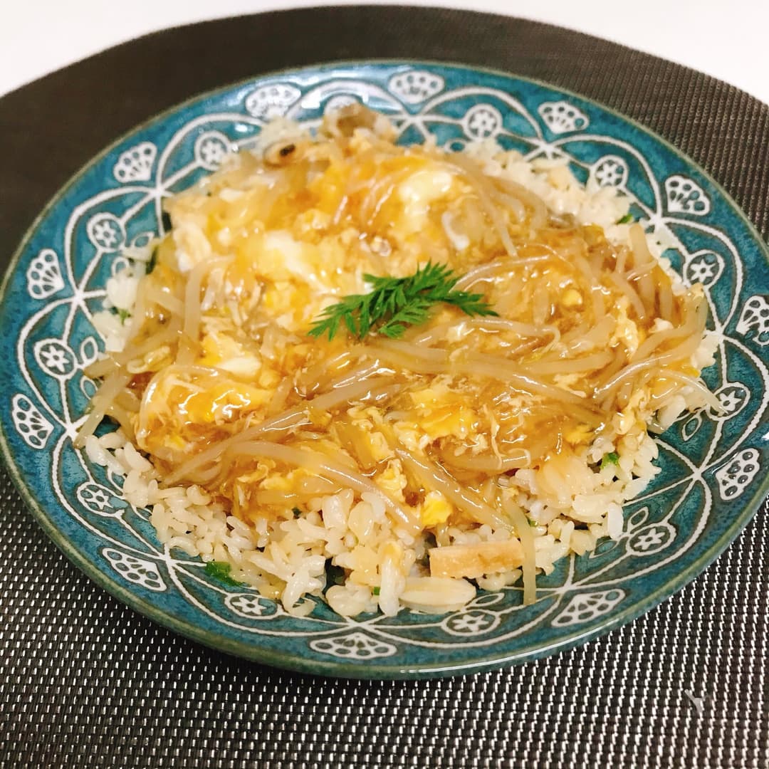 あさりめしのもやしあんかけの完成写真