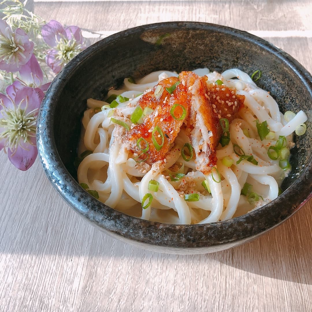 あじ南蛮のゴマつゆうどんの完成写真