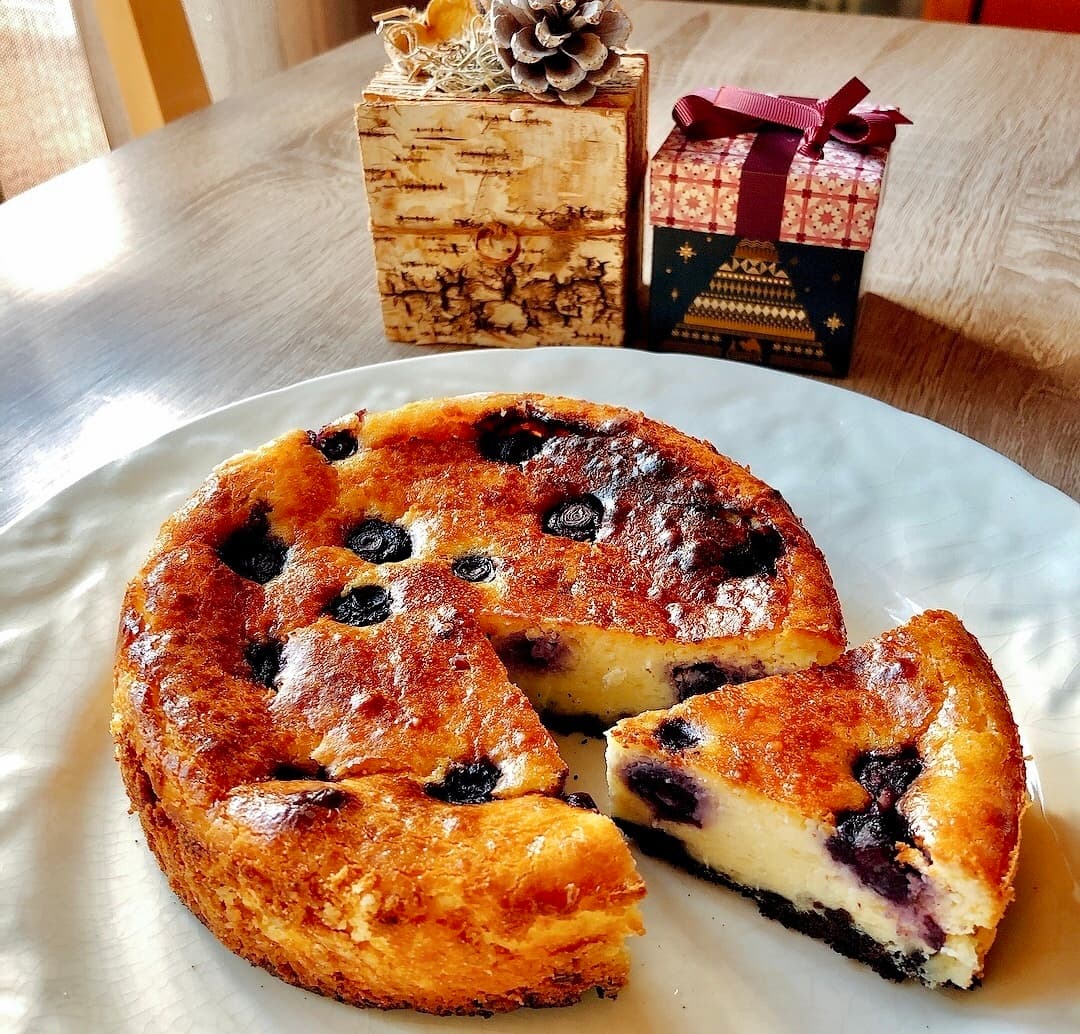ブルーベリーチーズケーキの完成写真