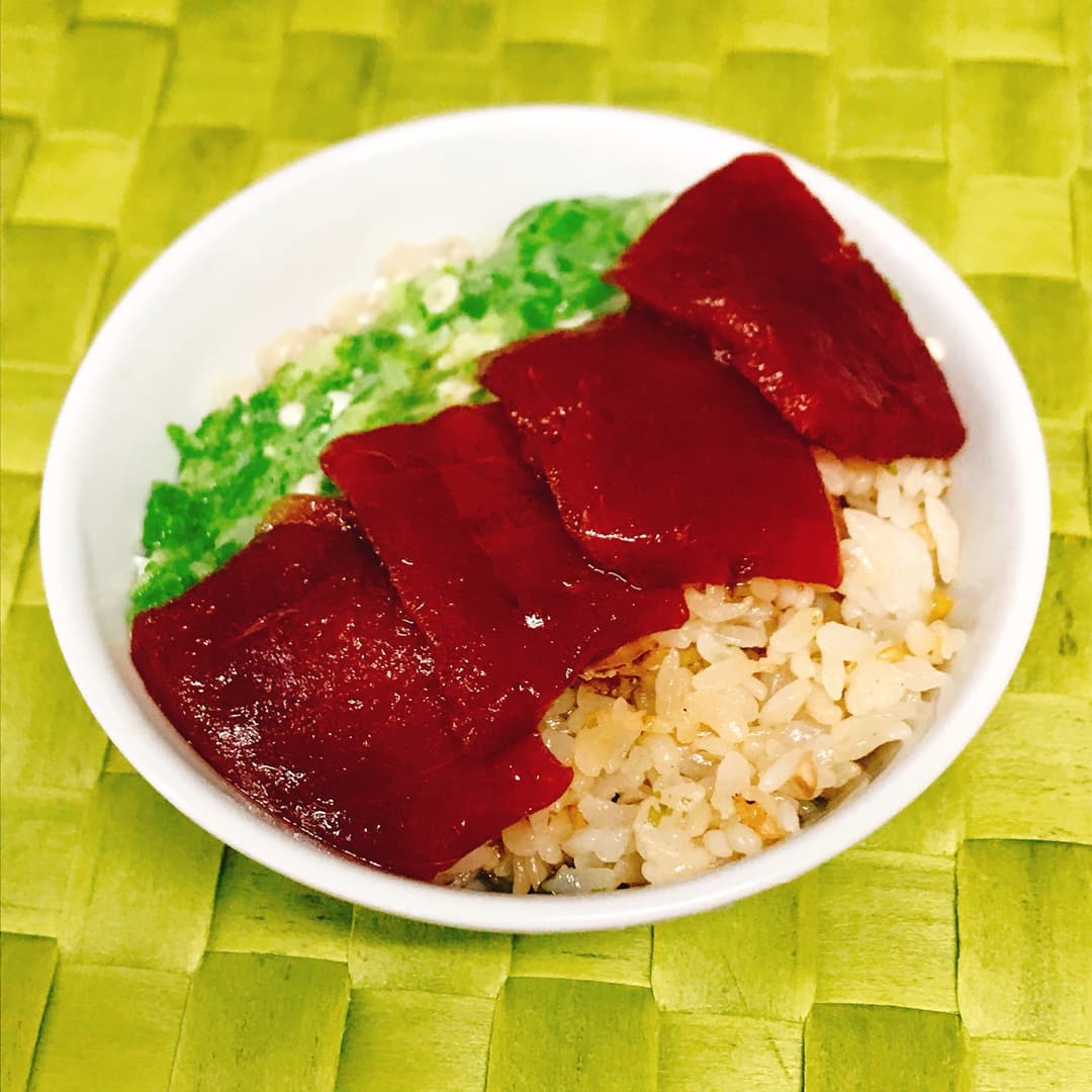 ねばとろオクラと漬けマグロのほたてめしの完成写真