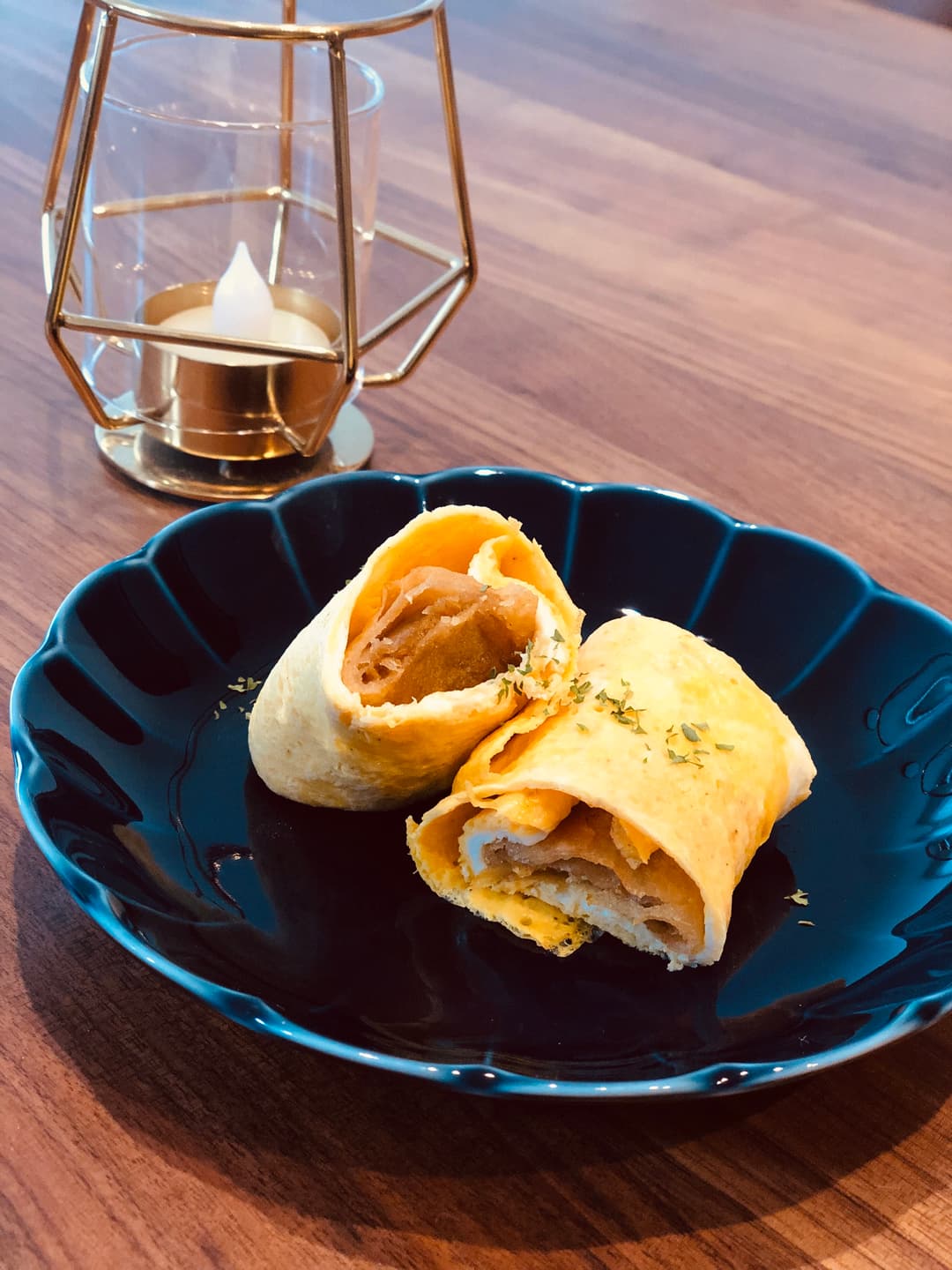 チーズカレー春巻きの卵巻きの完成写真