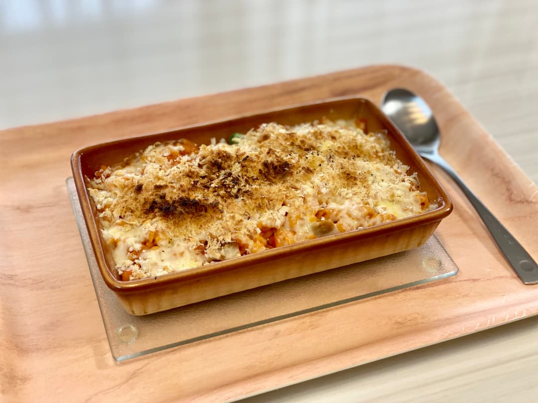 チキンライスのチーズパン粉焼きの完成写真