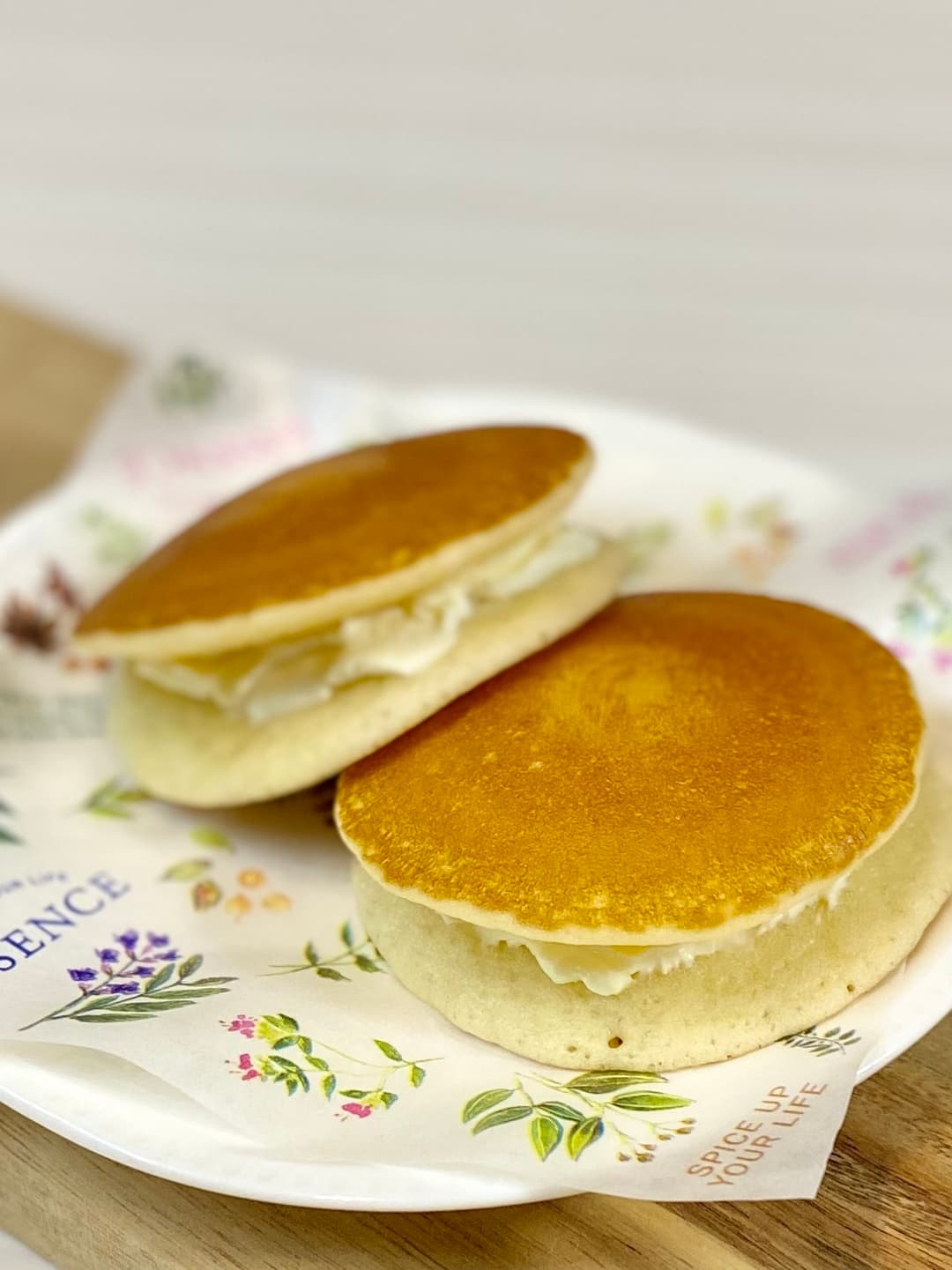 クリームチーズとメープルのパンケーキサンドの完成写真