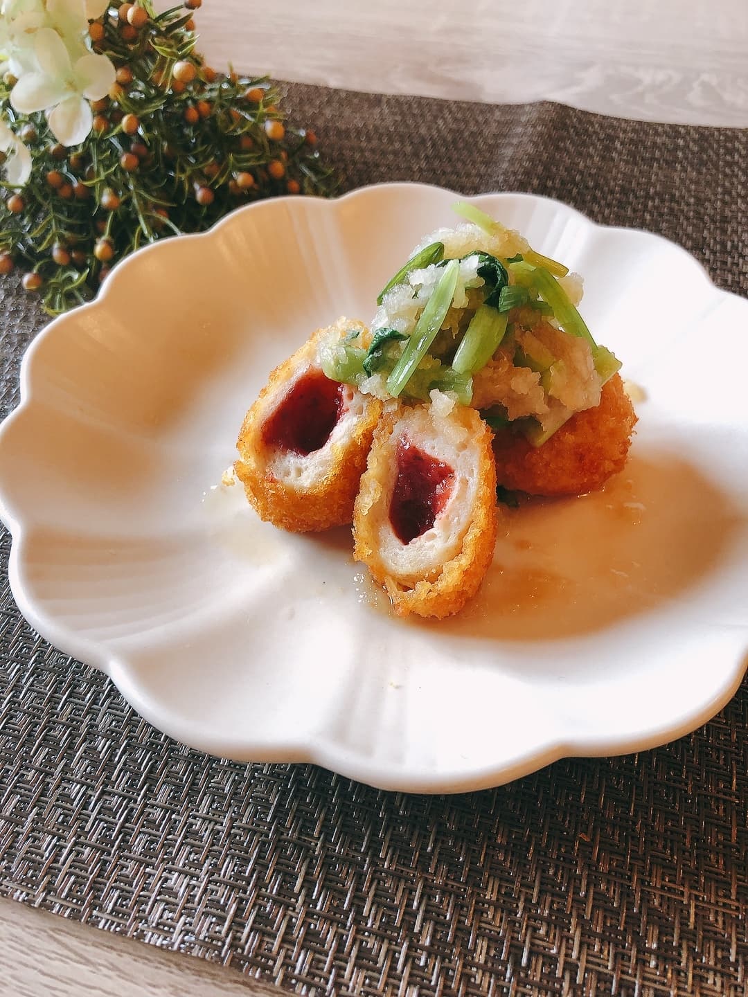 梅しそカツのおろし和えの完成写真