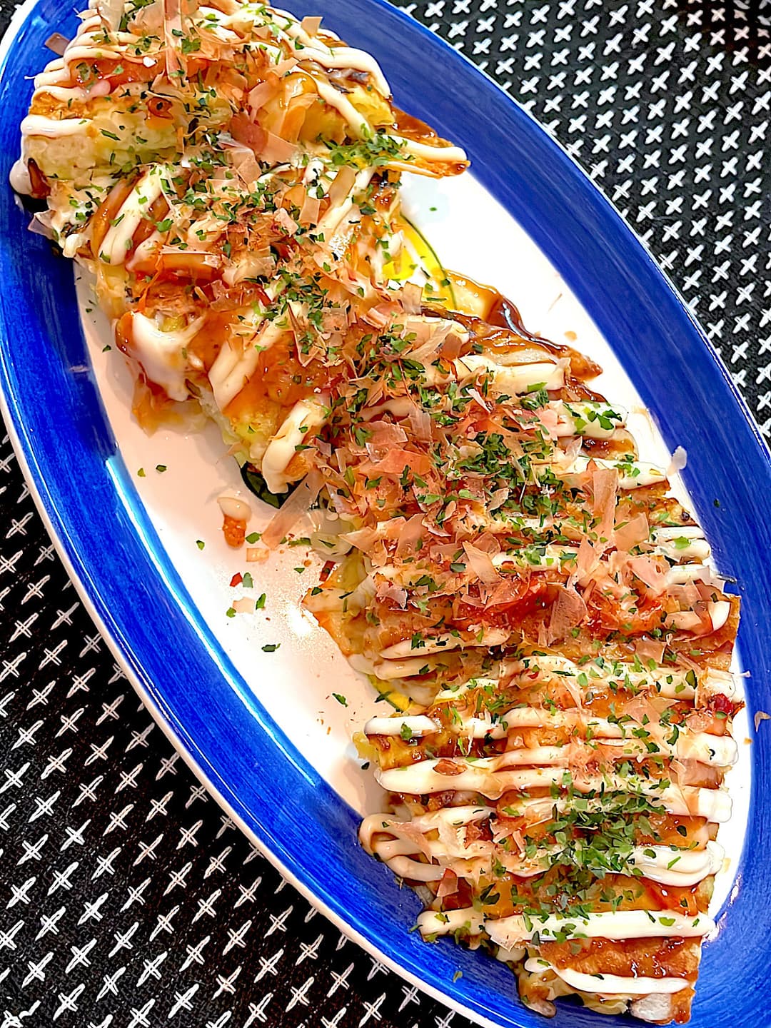 キムチーズ豚たまお好み焼きの完成写真