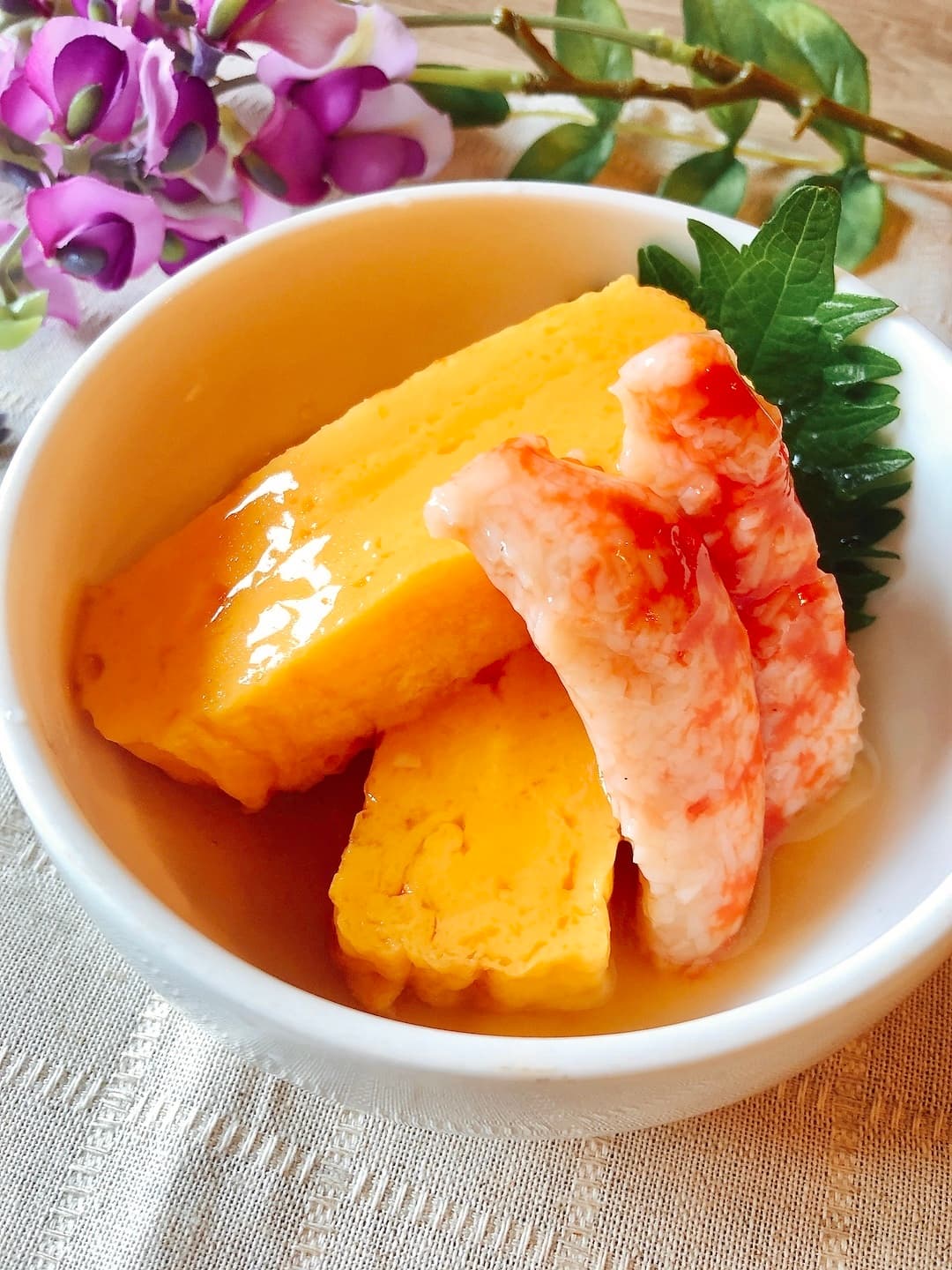 厚焼玉子の蟹カマあんかけの完成写真
