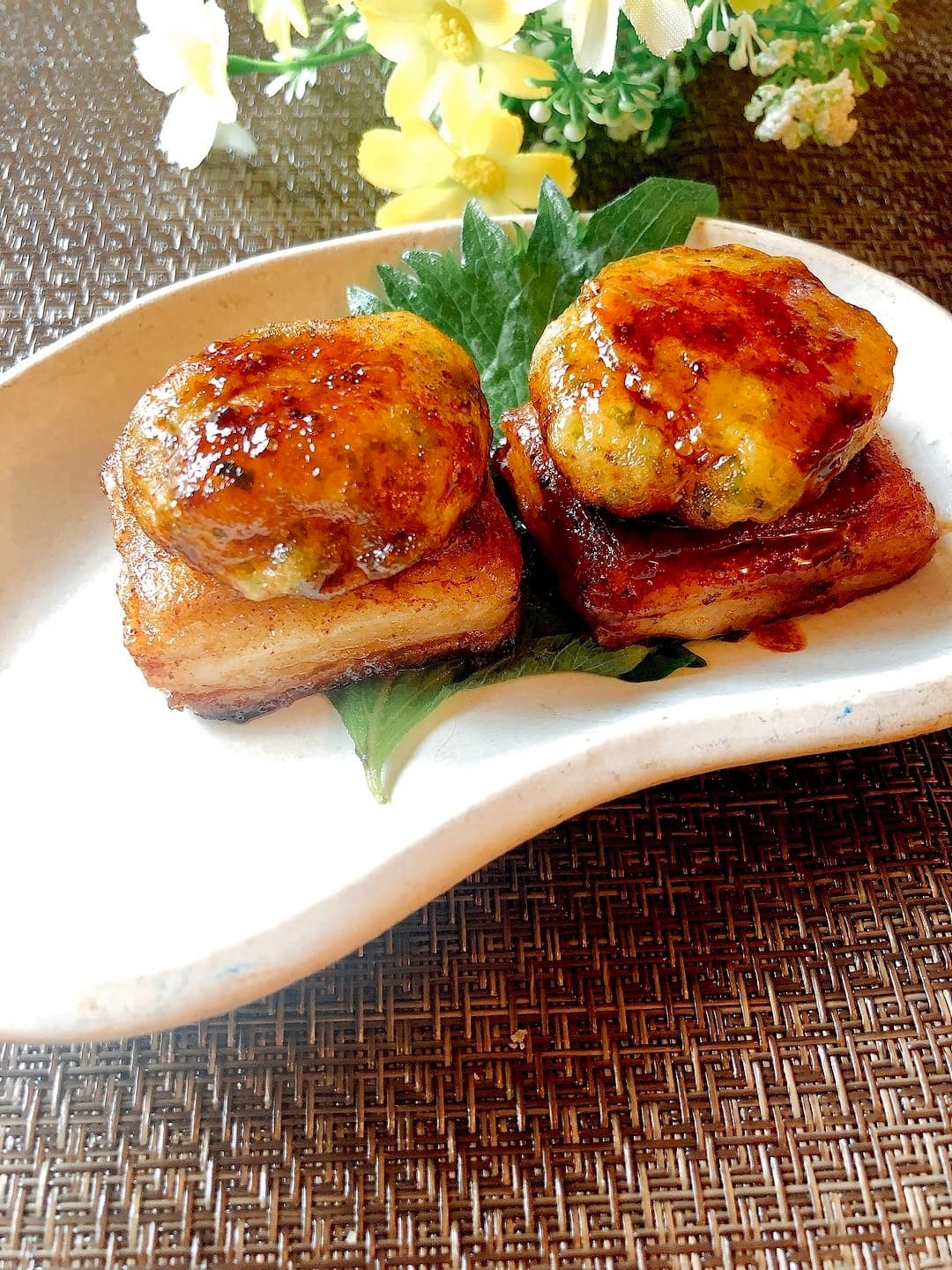 いかとれんこんのバター醤油餅の完成写真