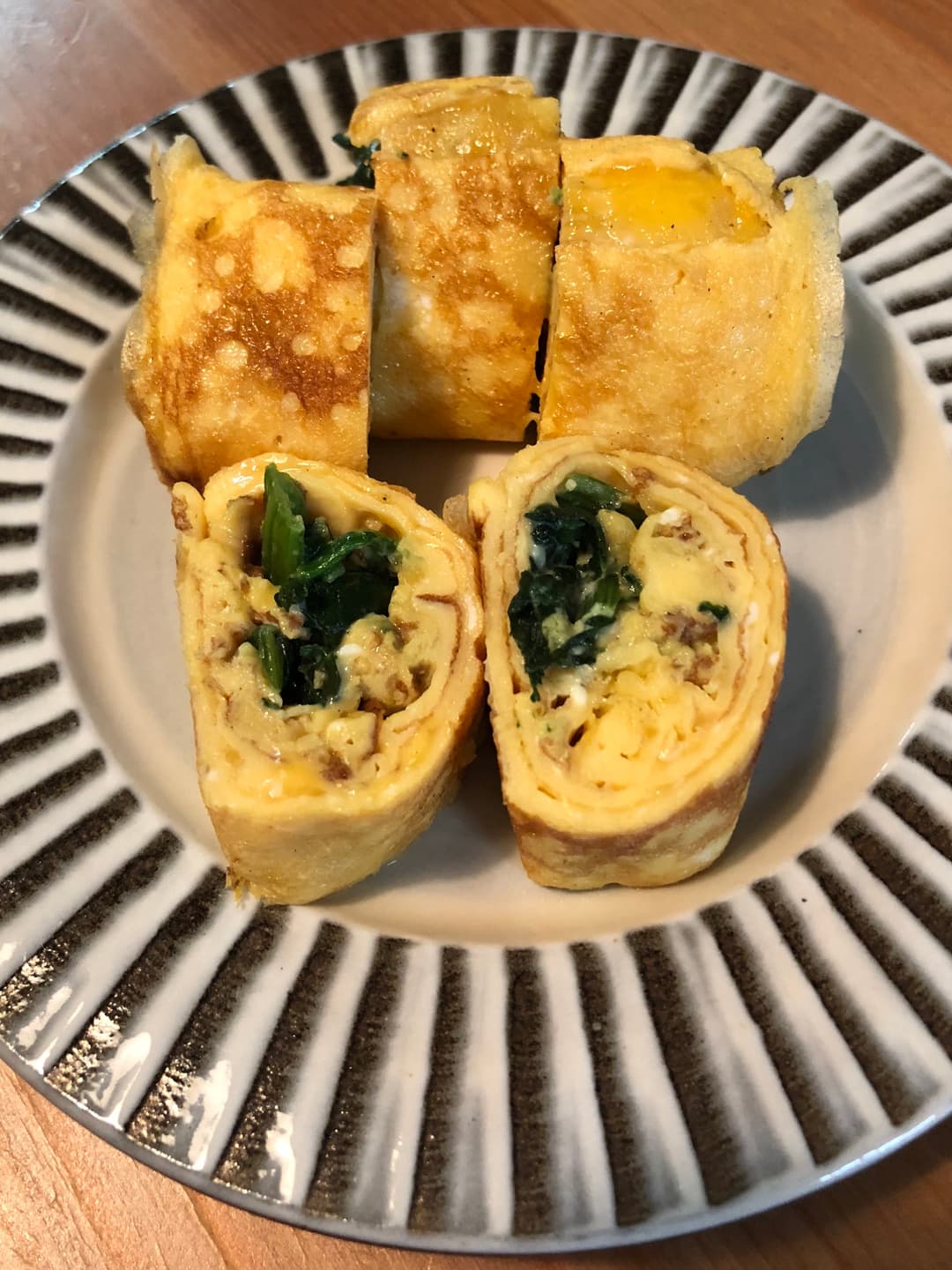 ほうれん草の卵焼きの完成写真