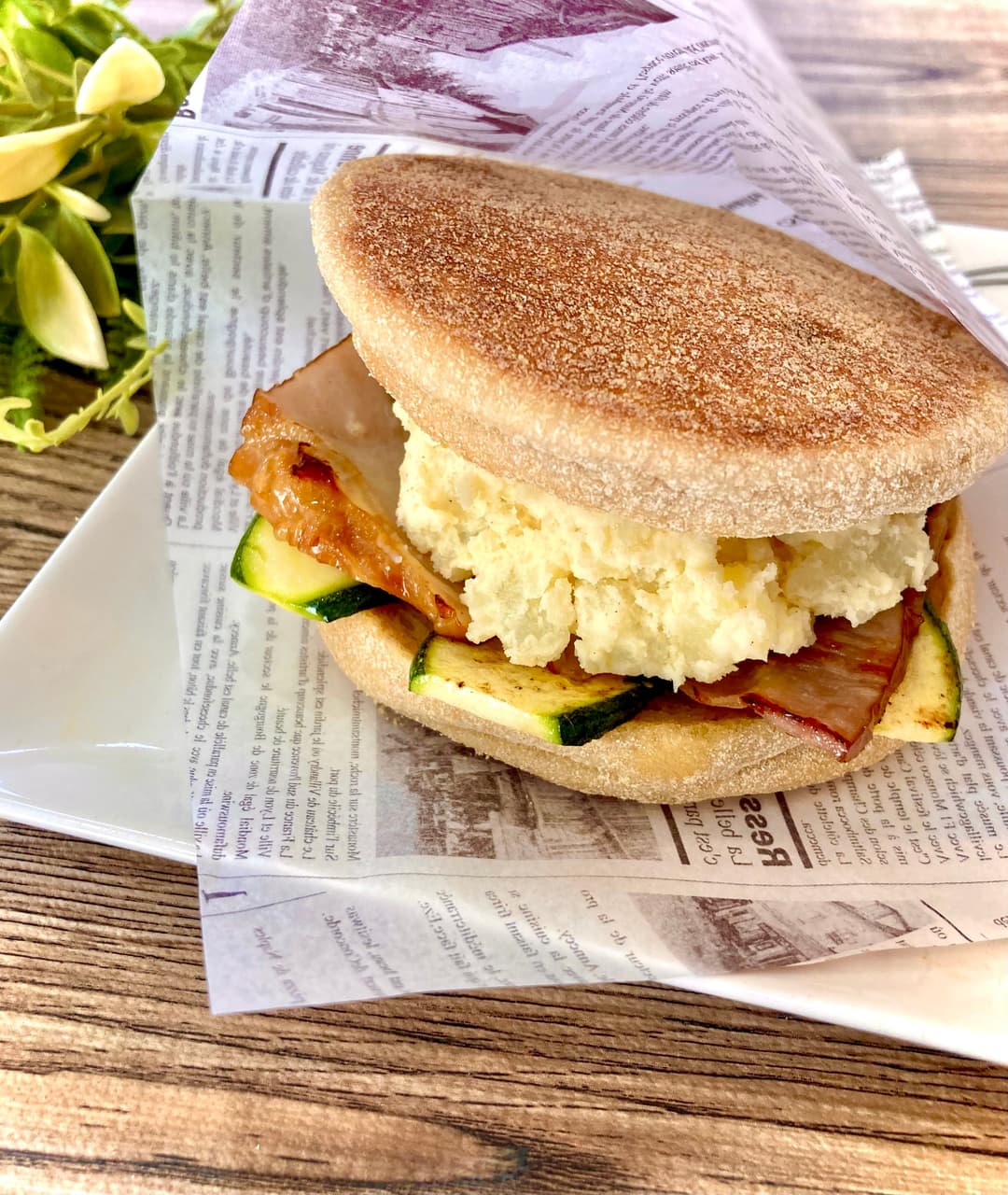 ベーコンポテトたっぷりのイングリッシュマフィンサンドの完成写真