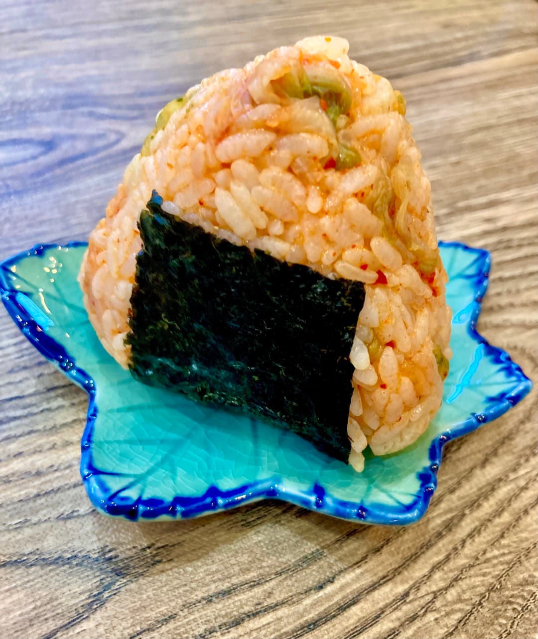 ちくわの磯辺揚げ入りキムチお握りの完成写真