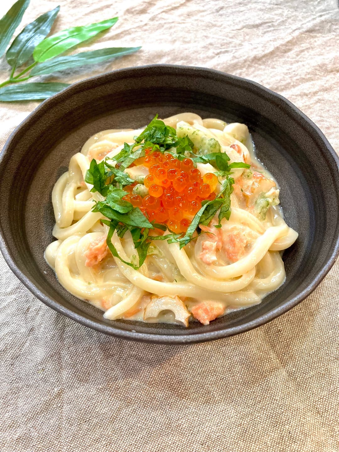 磯の香りのクリームうどんの完成写真