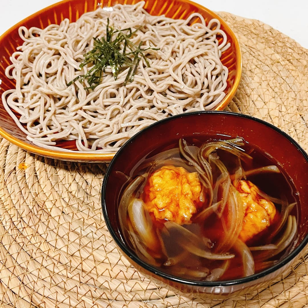 鶏むね天の南蛮そばの完成写真