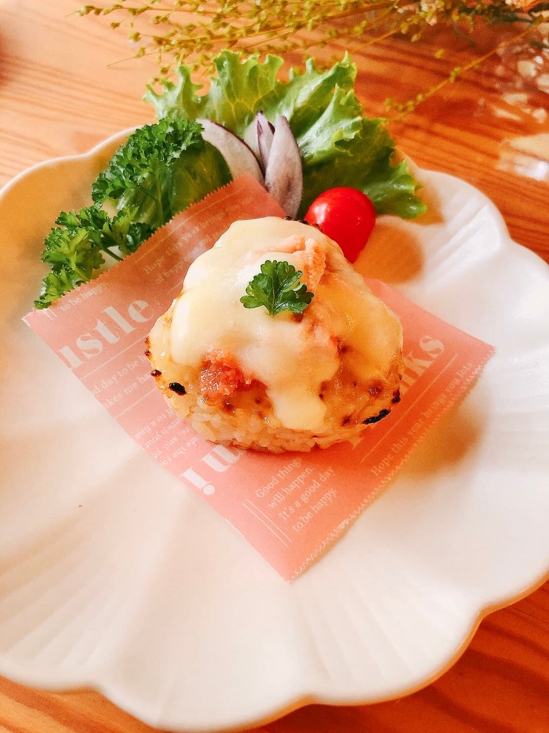 ツナマヨおにぎりの明太チーズ焼きの完成写真