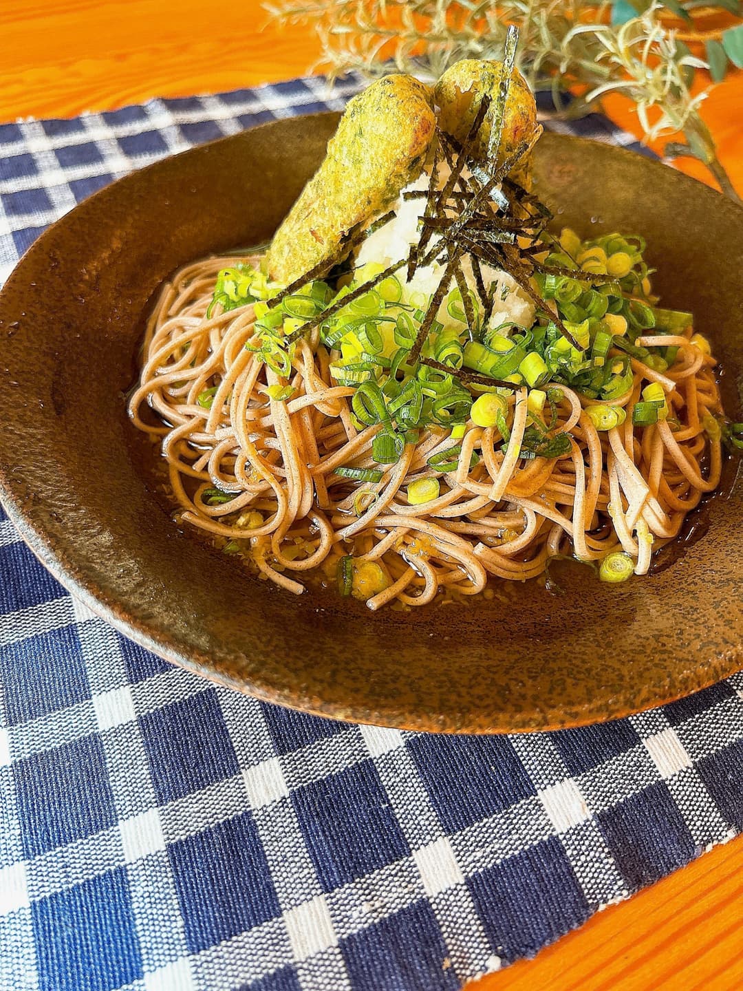 ちくわ天のさっぱり冷やし蕎麦の完成写真