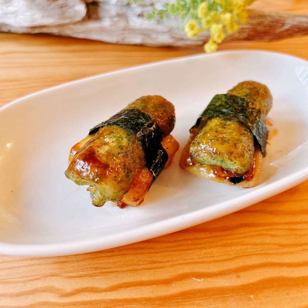 ちくわと餅のみたらし焼きの完成写真
