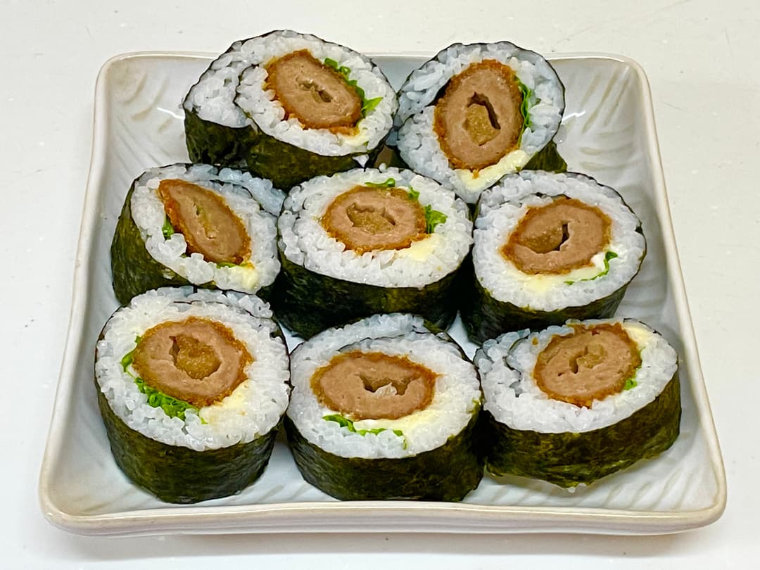 カレー南蛮カツのチーズ海苔巻きの完成写真