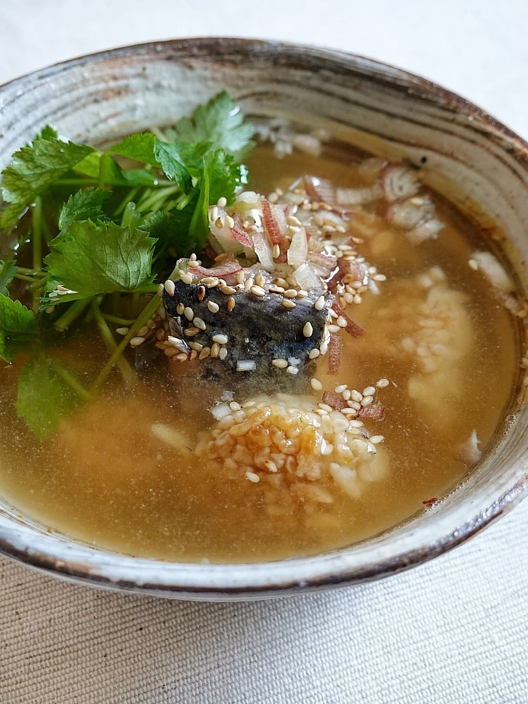 焼きおにぎりの出汁茶漬けの完成写真