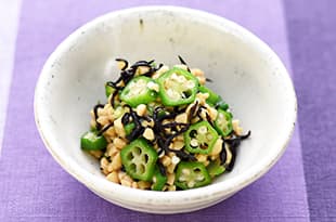 きざみオクラと納豆ひじきの和え物の完成写真