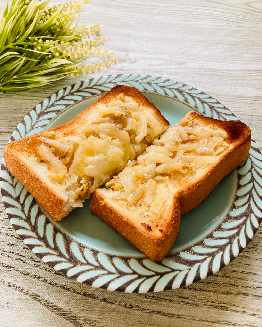 スイートポテトとチーズのトーストの完成写真