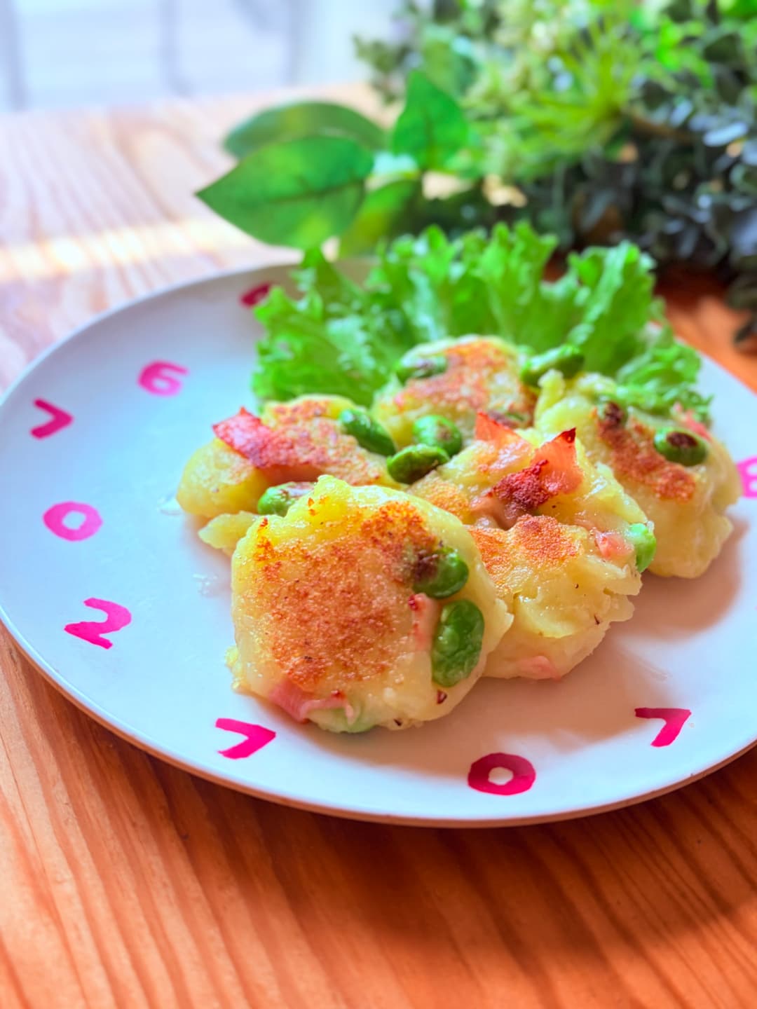 枝豆とじゃがいものもっちり焼きの完成写真
