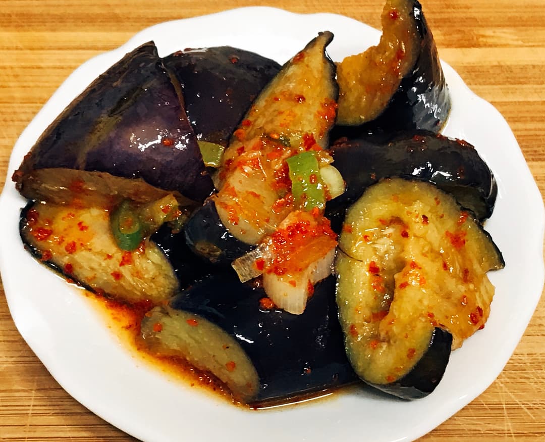揚げなすの冷菜の完成写真