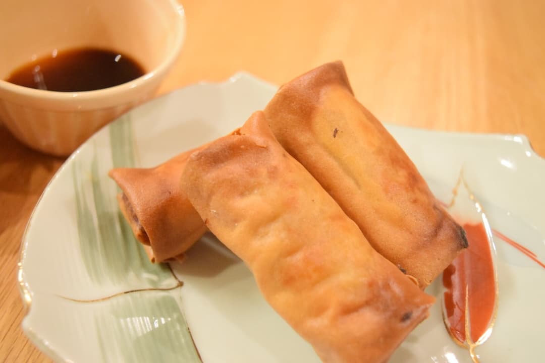 タレで食べる*五目春巻の完成写真