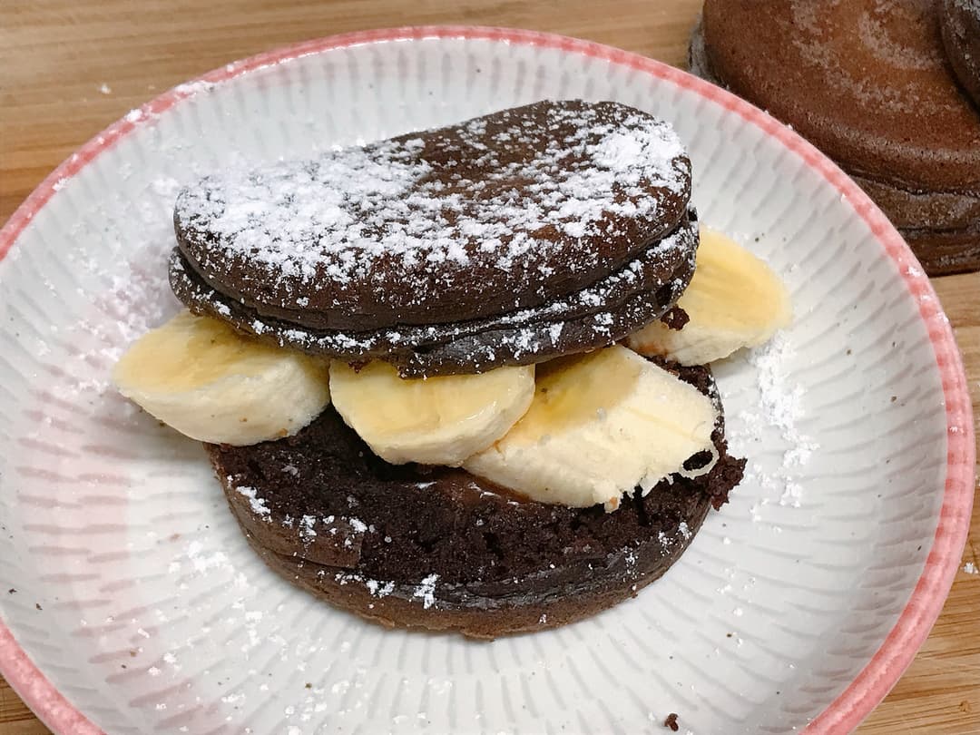 濃厚チョコレートのバナナオムレット風の完成写真