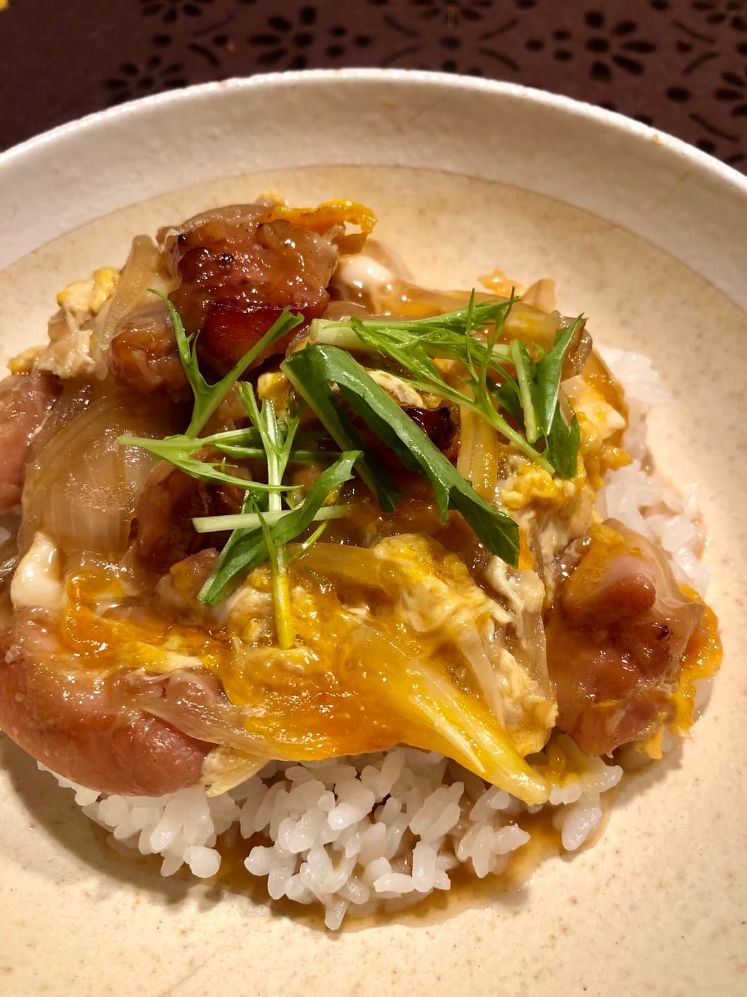 焼鳥で親子丼の完成写真
