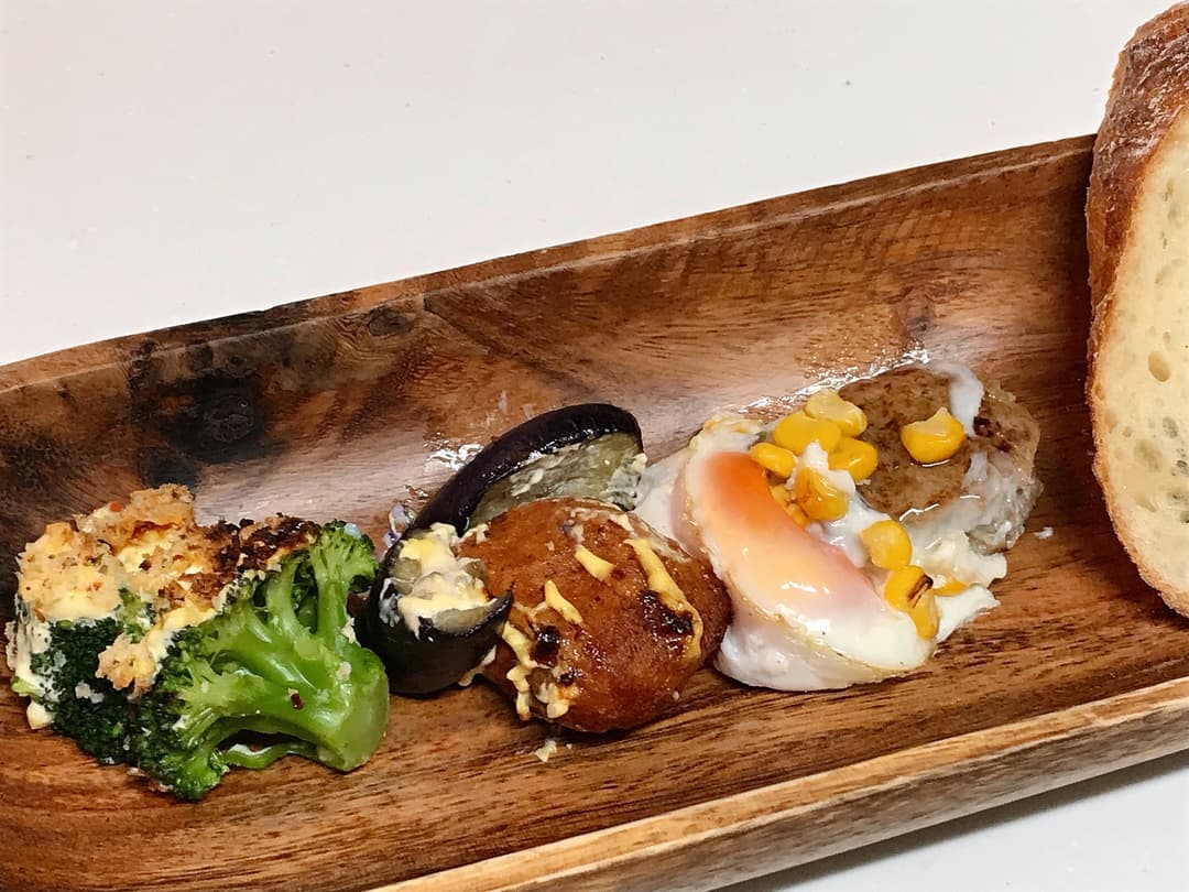 トースターで昼ごはんシリコンカップ利用の完成写真