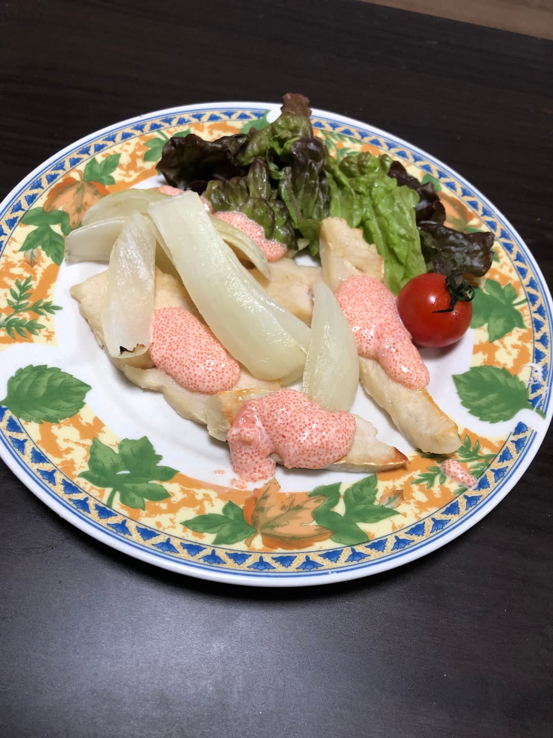 チキンの明太マヨソースの完成写真