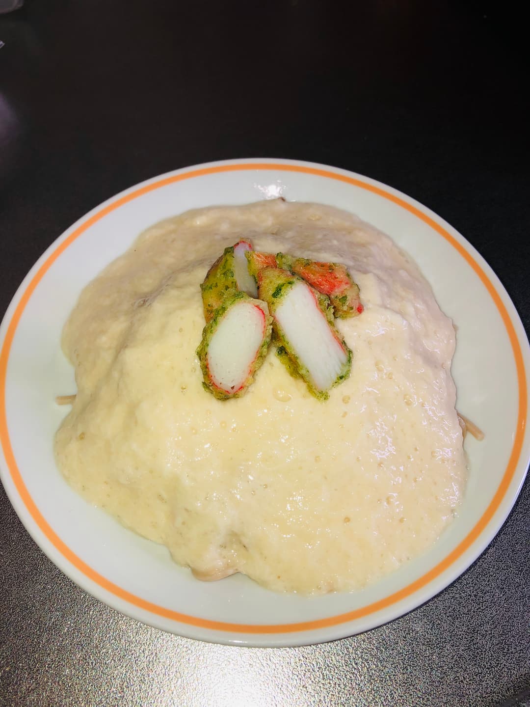 たっぷりトロロの磯辺揚げそばの完成写真