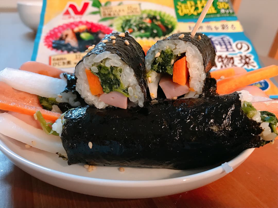 3種の和惣菜で麻薬キンパの完成写真