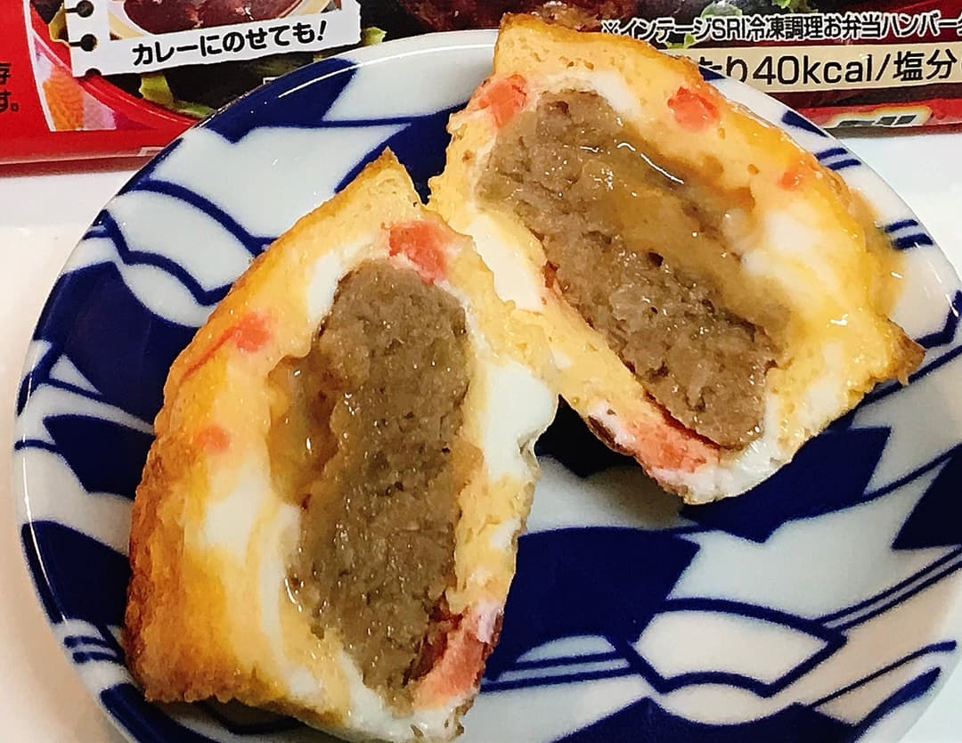 ミニハンバーグのトースターたまご焼の完成写真
