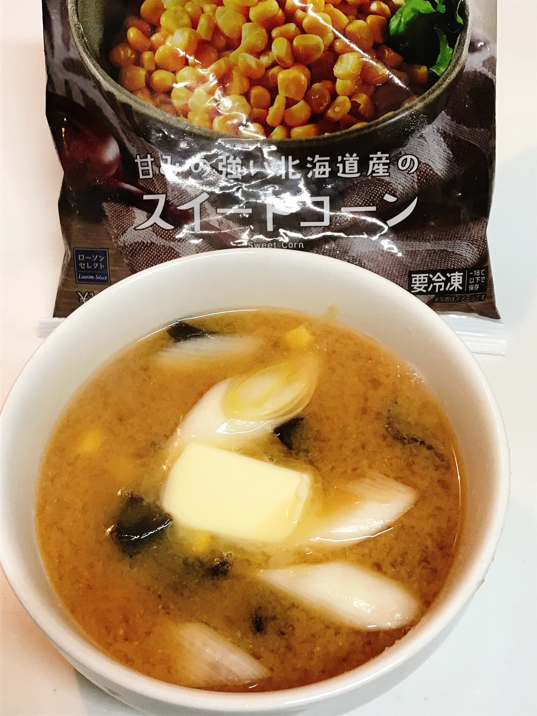 LAWSON スイートコーンとバターの味噌汁の完成写真