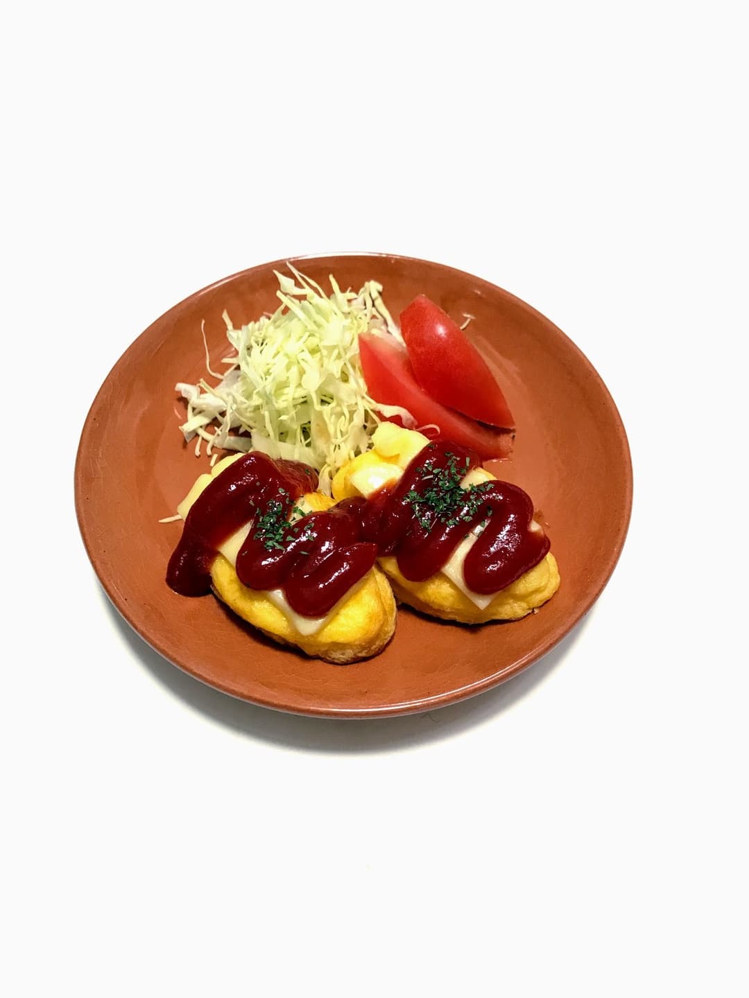 チーズオムレツのダブルチーズトッピングの完成写真