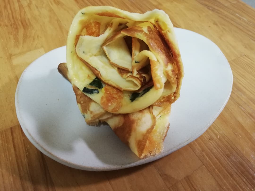 ほうれん草クレープの完成写真