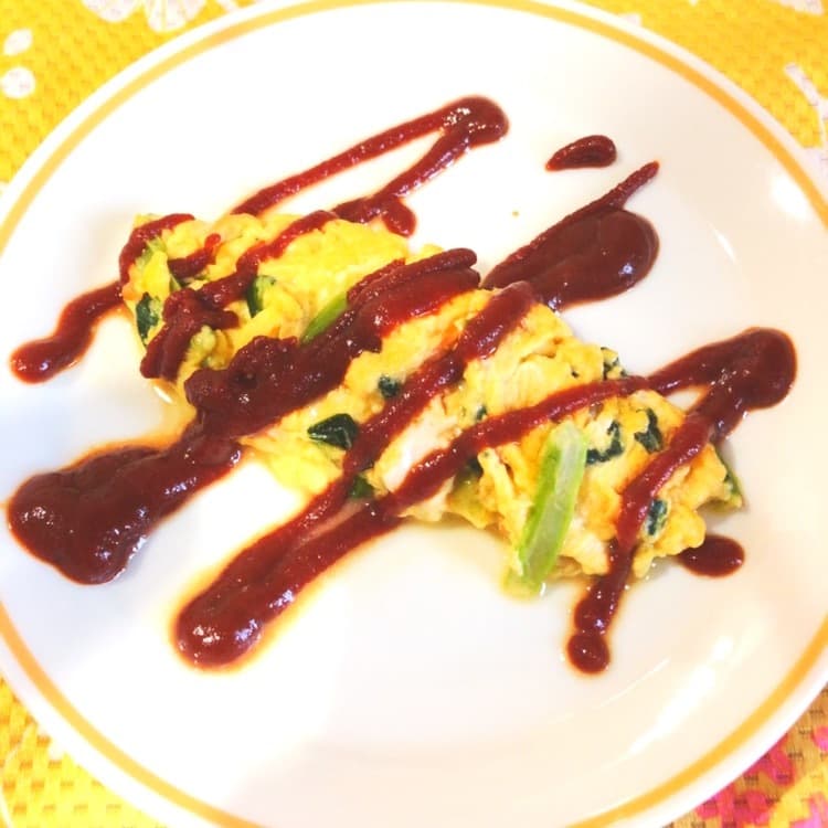 小松菜入りチーズオムレツの完成写真