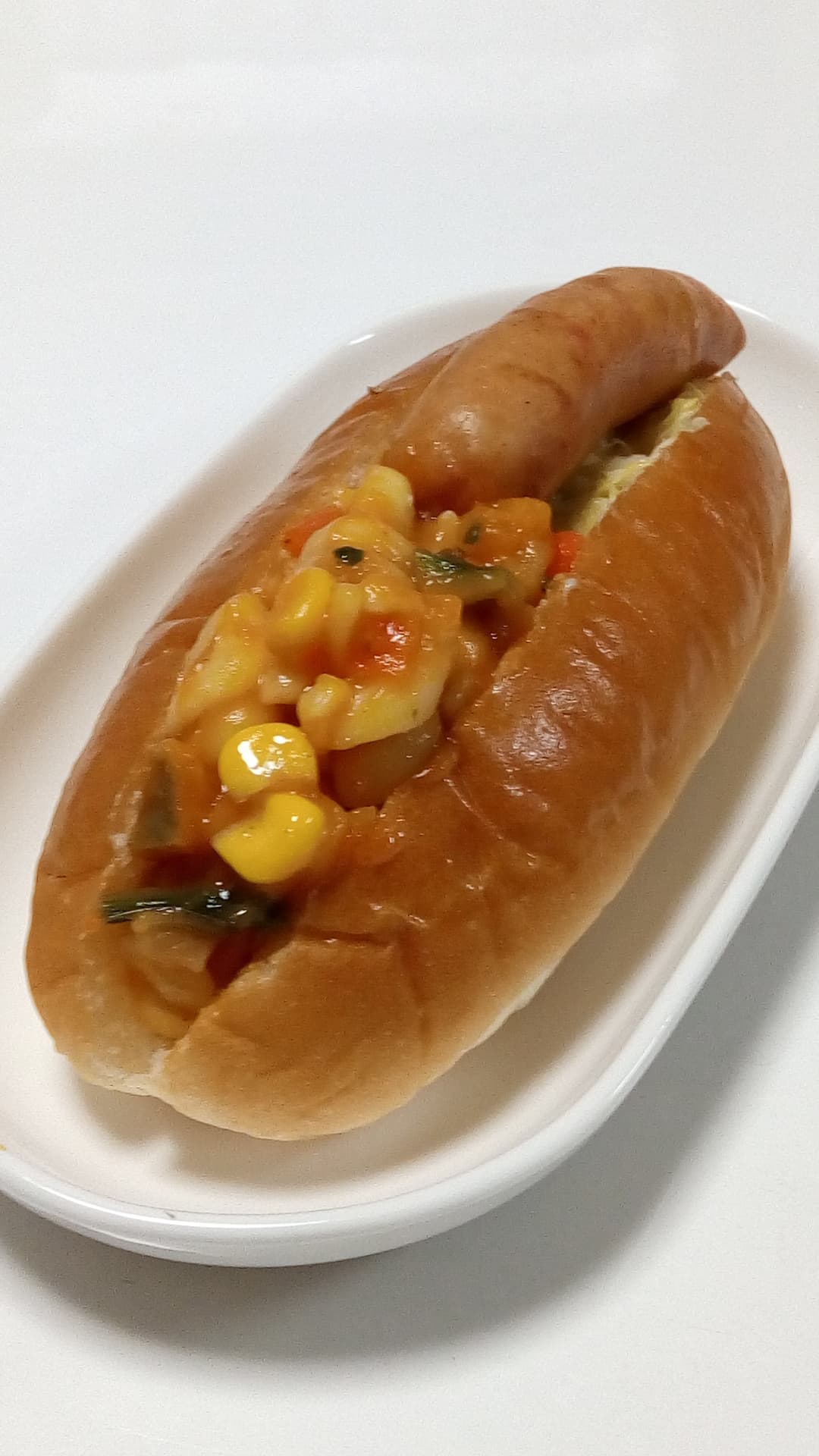 国産野菜のバターソテードッグの完成写真