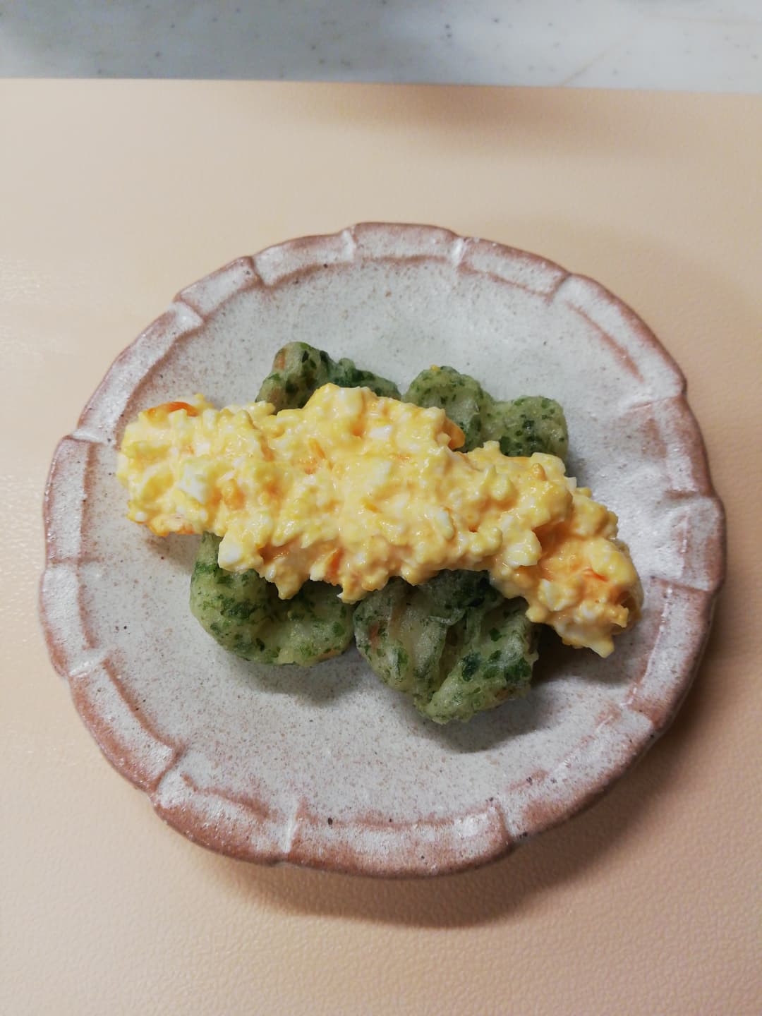 ちくわの磯辺揚げマヨタマソースの完成写真