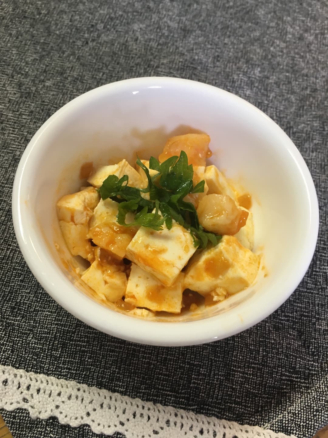 エビチリ豆腐の完成写真