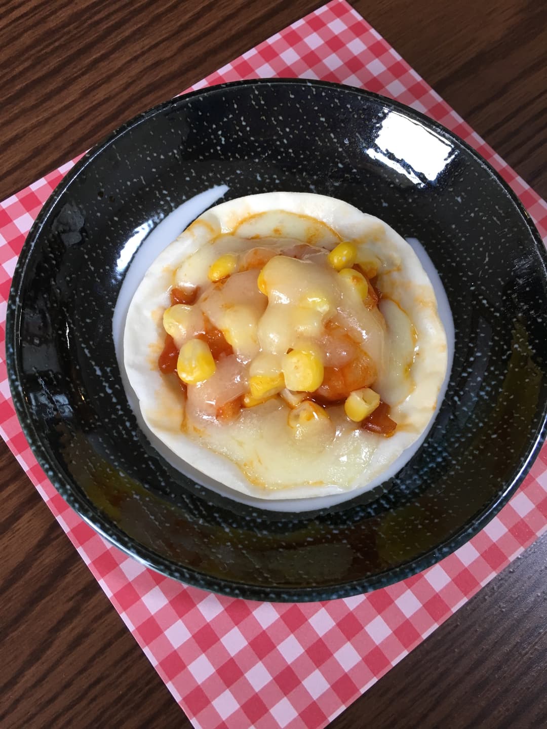 パリパリ♬エビチリピザの完成写真