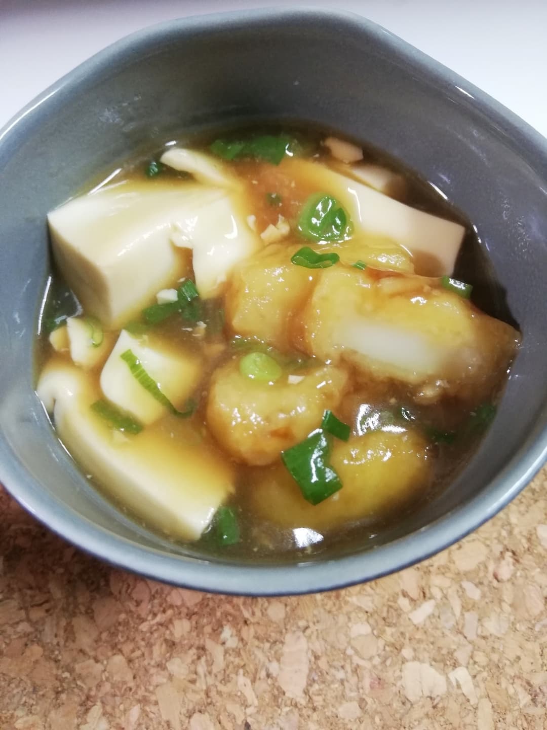 いか天と豆腐のあんかけの完成写真
