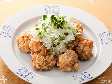 若鶏の竜田揚げのみぞれポン酢かけの完成写真