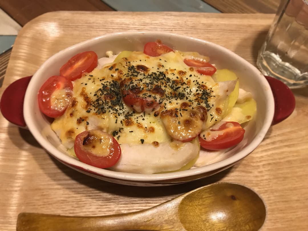 サラダチキンとじゃがいものみそマヨ焼きの完成写真